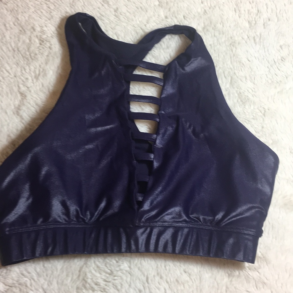 Carbon 38 Purple High Neck Bra